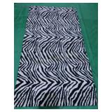 Black/White Zebra Patterned Carpet Remnant