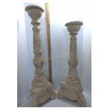 Large Plaster Candle Holders