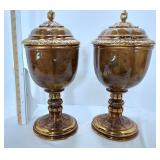 Decorative Glass Swan Containers w/Lids