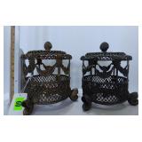 Metal Toilet Tissue Holder w/ Lids