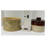(2) RRP Roseville Ohio Crocks (1) Spongeware