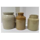 (3) Stoneware Canning Crocks