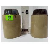 (2) Brown Top Canning Crocks