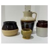 (4) Unmarked Stoneware Pieces