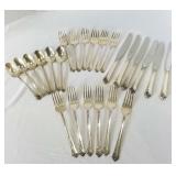 24 PC Heirloom Sterling "Damask Rose" Silverware