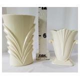 Redwing Cream Exterior & Green Interior Vases