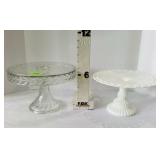 Milk & Clear Glass Pedestal Cake Stands