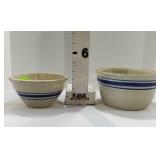 (2) Blue Banded Stoneware Bowls