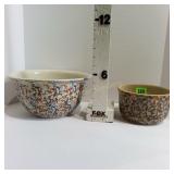 (2) Spackleware Stoneware Bowls