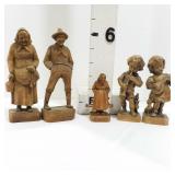 (5) Wooden People Figures