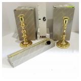 (2) Baldwin Brass Round Based Candlesticks &