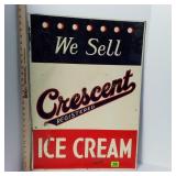 Vintage Metal Crescent Ice Cream Sign