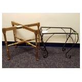 (1) Wood End Table,(1) Wrought Iron - No Tops