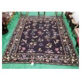 Handmade Floral Design Needlepoint Rug