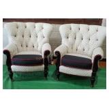 Pair Wing Back Chairs