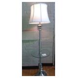 Chrome Floor Lamp w/ Glass Tray - Wobbly