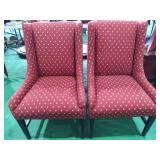 (2) Red Upholstered Side Chairs
