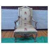 Ornate Side Chair Upholstered in Chair Fabric