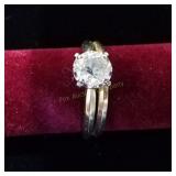 14K Wedding Ring Set w/Solitaire