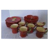 Red Flower Dishes