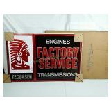 Tecumseh Factory Service Transmissions sign 24" X