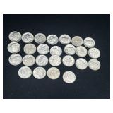 Group of 25 silver Roosevelt dimes