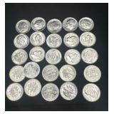 Group of 25 silver Roosevelt dimes