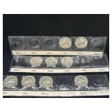 Group of 9 silver Washington quarters