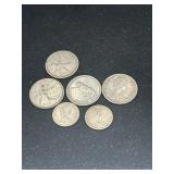 Group of silver Canadian coinage