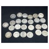 Group of 25 silver Roosevelt dimes