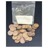 Group of wheat Pennies dates from 1920-1929