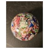 Multi colored art glass paperweight