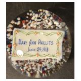 Art glass paperweight. Ary Ann Phillips June 29,