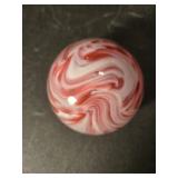 Pink and white sqirll art glass hand blown