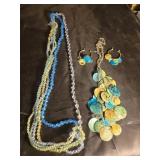 Pair of necklaces and earrings