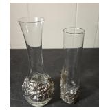 Pair of grape motif vases