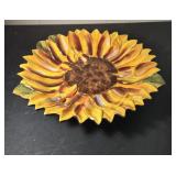 Clay art sunflower platter