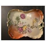 Porcelain dressing tray hand painted made in