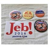 Miscellaneous pins and sticker