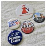 Miscellaneous political pins Regan Bush etc.