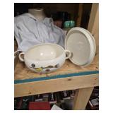 Two handled bowl with lid