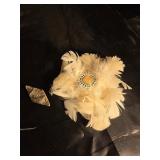 Native American feather broach and turquoise