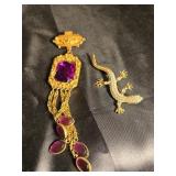 Lizard and purple broach