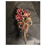 Fantastic red flowers broach