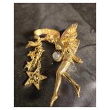 Fairy broach with dangling stars