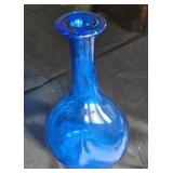 Blenko hand blown bottle. 9 inches tall.