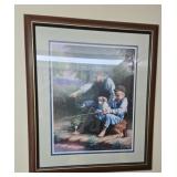 Print of boys fishing 23x26