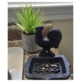 Bathroom decor, rooster soap holder