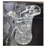 Cut glass pitcher 9.5 inches tall in great