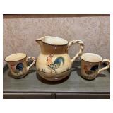 Pitcher with cups, 8 inch